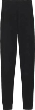 Saint Laurent Kasjmier Leggings Hoge Taille Elastische Taille - Dames - Sweatpants - Zwart - M - Kasjmier - Broeken