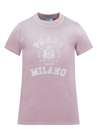 Tシャツ・カットソー PRADA PINK COTTON T-SHIRT Prada Oversized Cotton T'shirt | Pink | FARFETCH