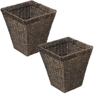 Happimess Handwoven Seagrass 2.3-Gallon Tapered Square Wicker Watebasket in Brown at Nordstrom