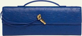 Bottega Veneta Andiamo Ostrich Leather Clutch Bag