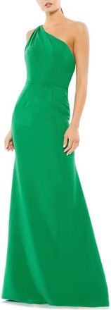 Mac Duggal One Shoulder Jersey Mermaid Gown in Emerald at Nordstrom, Size 2