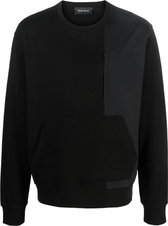 Herno panelled-design sweatshirt - men - Polytetrafluoroethylene (PTFE)/Cotton/Polyester - 46 - Black