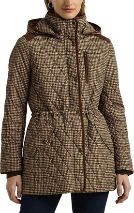 Lauren Ralph Lauren Houndstooth Check Quilted Jacket in Loden Check at Nordstrom, Size X-Small