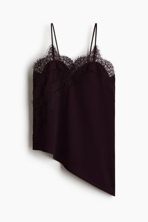 H&M Tr&auml;gertop mit Spitze - Dunkles Pflaumenlila
