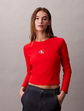 Calvin Klein Baby-T-shirt met lange mouwen en monologo