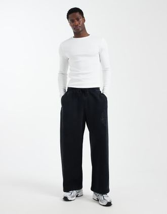 Hollister Joggers super ampi nero acido con grafica