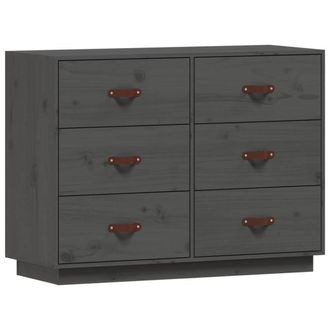 Berkfield Home Sideboard Grey 100x40x75 cm Solid Wood Pine | Size: 100 x 40 x 75 cm
