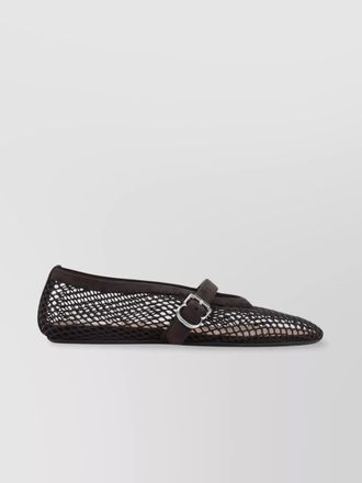 Alaia buckle mesh flat ballerinas