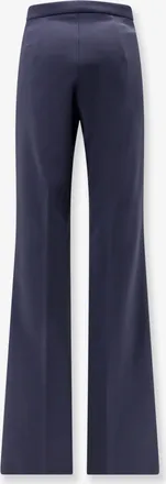 Elisabetta Franchi Womens Trousers With Monogram Detail Blue Polyester