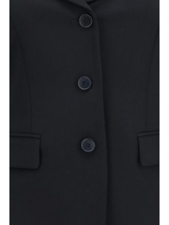 Alexander McQueen Off-Shoulder Merino Wool Blazer - Black