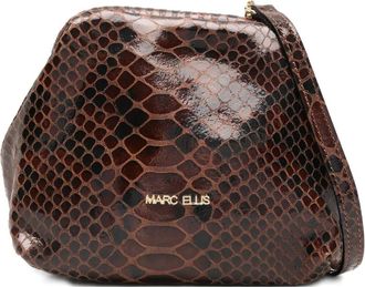 Marc Ellis Arlena S Py clutch met logo - Bruin