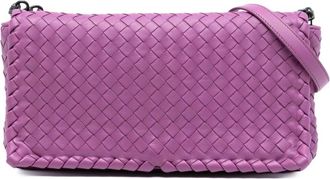 Bottega Veneta Pre-owned Cross Body Bags, female, Purple, Size: ONE SIZE Pre-owned Woven Leather Shoulder Bag