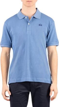 La Martina Tops, Heren, Blauw, S, Katoen, Polo