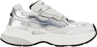 Emporio Armani Mesh sneakers with leather details Woman 36