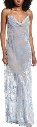 L'agence Christine Velvet Burnout Maxi Dress
