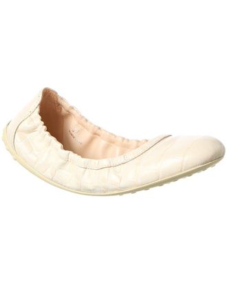 Tod's Croc-Embossed Leather Flat