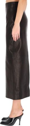 Khaite Leather Loxley Skirt-Donna