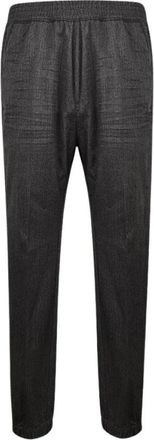 Dsquared2 Wollen broek met elastische tailleband - Dames - Slim Fit Broeken - Grijs - M - Wol - Broeken