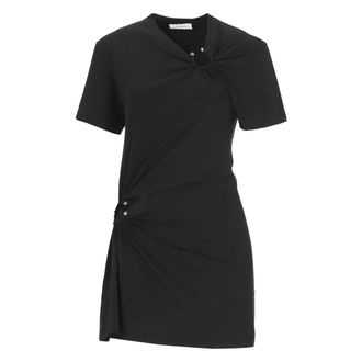 Paco Rabanne Short Dresses, female, Black, Size: S Cut-out Mini Dress