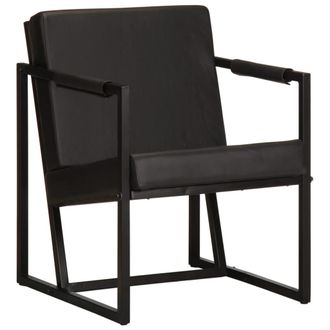 vidaXL Sill&oacute;n De Cuero Aut&eacute;ntico Negro Vidaxl