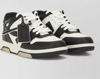 Off-white leather low-top sneakers