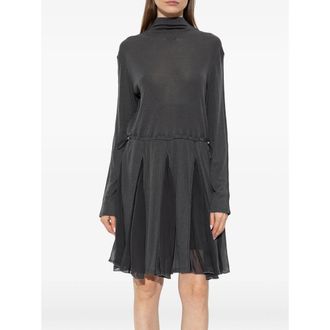 Diesel Turtleneck Mini Dress In Jersey And Chiffon