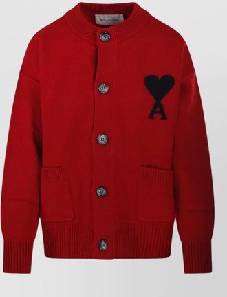 Ami wool crewneck cardigan