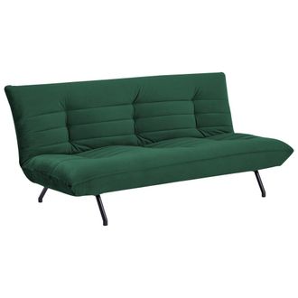 Happy Garden Sof&aacute; cama de 3 plazas de terciopelo verde