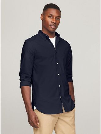 Tommy Hilfiger Mens THFlex Slim Fit Poplin Shirt