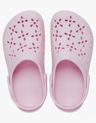 Crocs Womens Crocs 210927 CLASSIC FLORAL CUT OUT Womens Clogs Pink - Size: UK m6w7