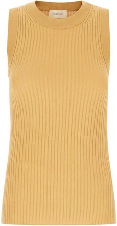 Sportmax Toledo Top - Dames - Tops zonder mouwen - Geel - M - Katoen - Tops
