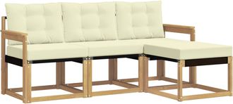 vidaXL Conjunto De Sof&aacute;s De Exterior 4 Uds. Blanco Y Crema Vidaxl
