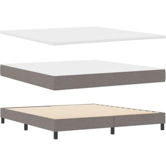 vidaXL Box Spring Bed with Mattress Taupe 180x200 cm Fabric vidaXL