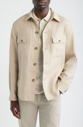 BOSS Carper Linen Jacket in Open Beige at Nordstrom, Size 38 - Regular