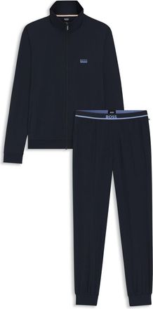 HUGO BOSS Mens 365 Long Sleeve Zip Neck Pyjama Set in Dark Blue 403
