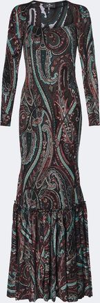 Etro Paisley jersey and chenille gown