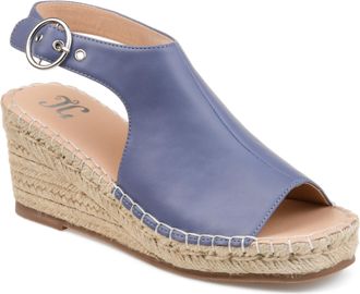 Journee Collection Women & apos;s Crew Medium and Wide Width Espadrille Wedge Sandals