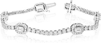Vir Jewels 5.35 cttw Emerald Lab Grown Diamond Tennis Bracelet in 14K White Gold 7 Inch For Women