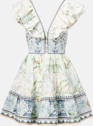 Camilla Abito corto in cotone con cristalli