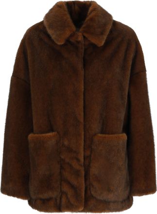 Herno Brown Faux Fur Jacket