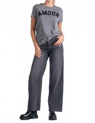Elan Amour Crewneck T Shirt In Grey