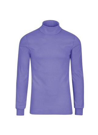 Trigema Rollkragenshirt TRIGEMA TRIGEMA Langarm Ski- und Sport-Rollkragenpullover, Herren, Gr. XS, lila (lilie), 100% Baumwolle (Bio-Baumwolle kbA), Basic, Sh
