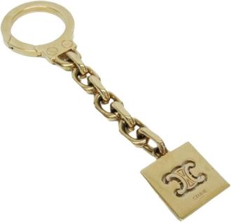 Celine Pre-owned Accessories, female, Yellow, Size: ONE SIZE Pre-owned Triomphe Keyring