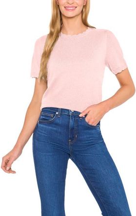 CeCe by Cynthia Steffe Scallop Neck Sweater in Almond Blossom at Nordstrom, Size Xx-Large