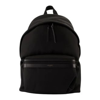 Saint Laurent Backpacks, male, Black, Size: ONE SIZE City Backpack in Black Leather and Nylon
