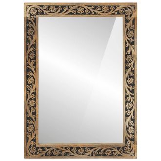 Berkfield Home Bathroom Mirror 50x70x2.5 cm Solid Wood Mango & Glass in Brown