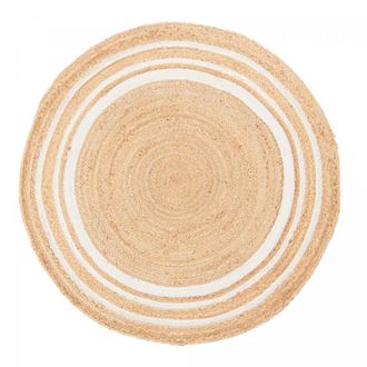 Un amour de tapis Alfombra redonda de yute tejida a mano, beige &oslash;120cm