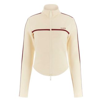 Guess Zip-throughs, female, Beige, Size: XL Full Zip Sweatshirt