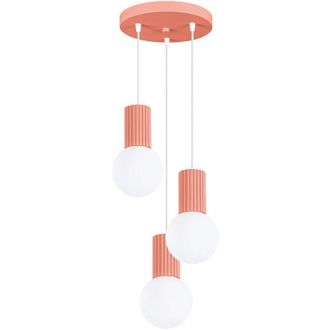 Wonderlamp L&aacute;mpara Colgante Mido Peach, 3 Luces
