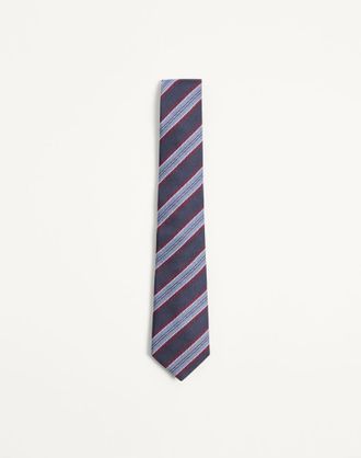 Valentino Garavani Valentie Jacquard Regimental Silk Tie